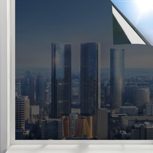 URAQT Fensterfolie Spiegelfolie Wärmereflektion, 44,5 x 200 cm Selbstklebend Sonnenschutzfolie Verdunklungsfolie | Statisch Haftend | Anti-UV | Zuschneidbare Sichtschutzfolie Fenster Hitzeschutz -A URAQT Fensterfolie Spiegelfolie Wärmereflektion, 44,5 x 200 cm Selbstklebend Sonnenschutzfolie Verdunklungsfolie | Statisch Haftend | Anti-UV | Zuschneidbare Sichtschutzfolie Fenster Hitzeschutz -A von URAQT