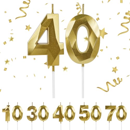 URAQT Geburtstag Zahl Kerzen, Gold Glitzer Geburtstagskerzen, Dekorative Geburtstagstorte, Hochzeitsparty, Abschlussfeier Usw 4 und 0 URAQT Geburtstag Zahl Kerzen, Gold Glitzer Geburtstagskerzen, Dekorative Geburtstagstorte, Hochzeitsparty, Abschlussfeier Usw 4 und 0 von URAQT