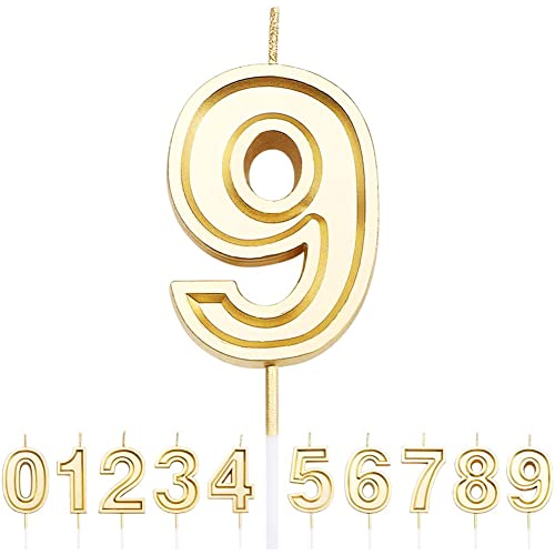 URAQT Geburtstag Zahl Kerzen, Gold Glitzer Geburtstagskerzen, Dekorative Geburtstagstorte, Hochzeitsparty, Abschlussfeier Usw 9. URAQT Geburtstag Zahl Kerzen, Gold Glitzer Geburtstagskerzen, Dekorative Geburtstagstorte, Hochzeitsparty, Abschlussfeier Usw 9. von URAQT