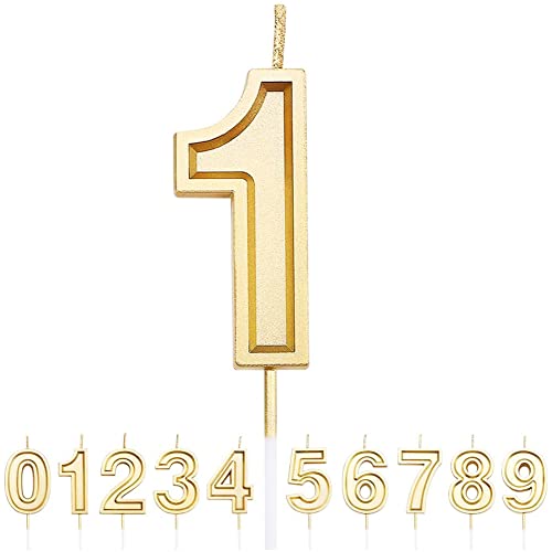 URAQT Geburtstag Zahl Kerzen 1, Gold Glitzer Geburtstagskerzen, Dekorative Geburtstagstorte, Hochzeitsparty, Abschlussfeier Usw. URAQT Geburtstag Zahl Kerzen 1, Gold Glitzer Geburtstagskerzen, Dekorative Geburtstagstorte, Hochzeitsparty, Abschlussfeier Usw. von URAQT