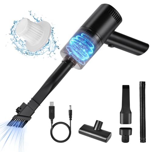URAQT Handstaubsauger Akku, 5000Pa USB Aufladbar Mini Staubsauger Kabellos, Tragbar Leicht Nass & Trocken Handsauger Autostaubsauger, Auto Staubsauger für den Auto, Haus, Küche, Tierhaare von URAQT