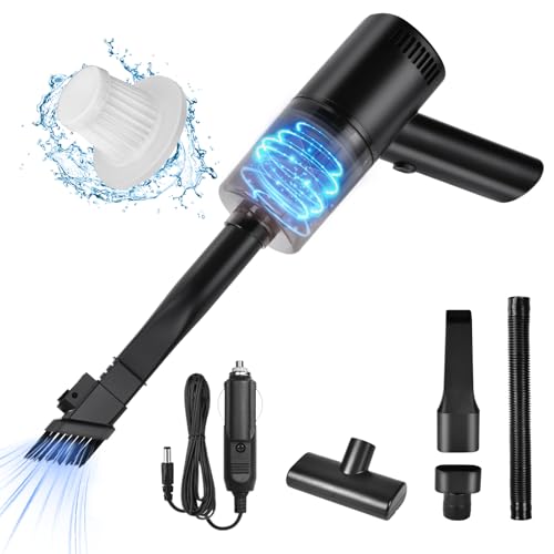 URAQT Handstaubsauger Akku, 6000Pa Wiederaufladbar Autostaubsauger, Tragbar Leicht Nass & Trocken Auto Staubsauger Stark, Mini Staubsauger Gadget für Auto von URAQT