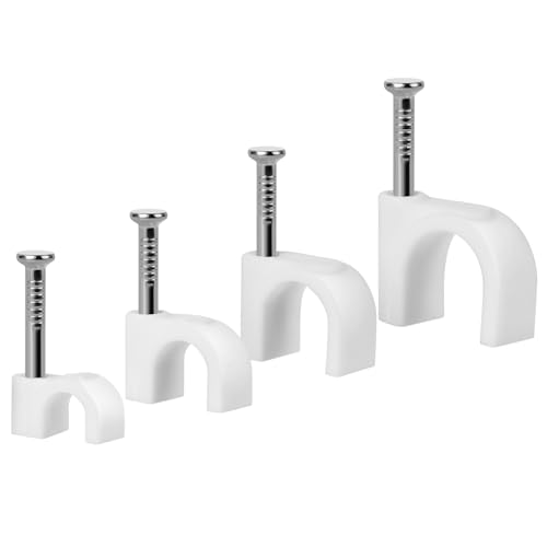 URAQT Kabelschelle Nagelschellen, 400 Stück Runde Expressschellen Nagel Halterungen Kabelhalter Mit Eingestecktem Kabelschellen 4 mm,6 mm,8 mm,10 mm Steckdosenleiste Wandmontage URAQT Kabelschelle Nagelschellen, 400 Stück Runde Expressschellen Nagel Halterungen Kabelhalter Mit Eingestecktem Kabelschellen 4 mm,6 mm,8 mm,10 mm Steckdosenleiste Wandmontage von URAQT