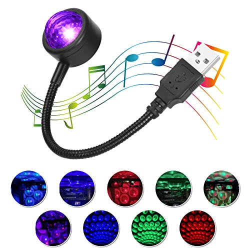 URAQT LED Auto Decke Starlight, USB-Nachtlicht 360° Rotierende Mini Discokugel Autodach Atmosphäre Sternenhimmel Lampe Dachprojektor-Licht Flexible Innere Auto für Party Abend Club Bar Auto von URAQT