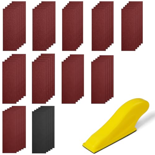 URAQT Schleifpapier, 131 Stück Schmirgelpapier mit HandSchleifklotz Schleifblätter, für Automobil Schleifen Veredelung, Mehrfachgranularität 40/60/80/100/120/150/180/240/320/400/600/800/1000 URAQT Schleifpapier, 131 Stück Schmirgelpapier mit HandSchleifklotz Schleifblätter, für Automobil Schleifen Veredelung, Mehrfachgranularität 40/60/80/100/120/150/180/240/320/400/600/800/1000 von URAQT