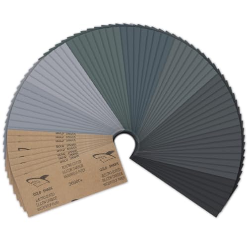 URAQT Schleifpapier Set, 72 Stück Trocken/Nass Sandpapier, Körnung 400/600/800/1000/1200/1500/2000/2500/3000, für Auto, Holzmöbel, Lack, Metall, Glas, Stein, Wände Schleifen Polieren, 23 x 9.3cm URAQT Schleifpapier Set, 72 Stück Trocken/Nass Sandpapier, Körnung 400/600/800/1000/1200/1500/2000/2500/3000, für Auto, Holzmöbel, Lack, Metall, Glas, Stein, Wände Schleifen Polieren, 23 x 9.3cm von URAQT