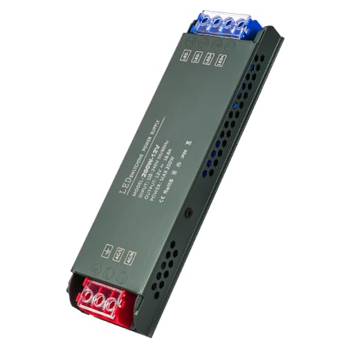 URAQT LED Trafo 12V 200W, LED-Treiber Netzteil 220v AC auf 12v DC, LED Transformator kein Rauschen -16.6A Adapter Konstantspannung für Beleuchtung, Ultradünn NiedervolttrafoTrafo, Überlastschutz von URAQT