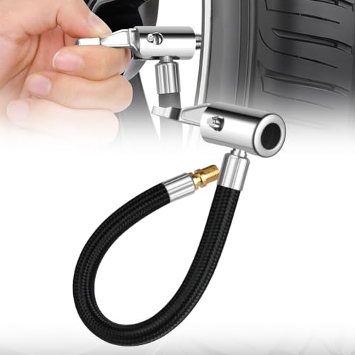 URAQT Ventilverlängerung Set, 24cm Reifenfüller Schlauch Luftpumpe Ersatzschlauch Reifenfüllschlauch Autoventil Inflator Schlauch Universal Adapter für Auto Fahrrad Motorrad Kompressor von URAQT