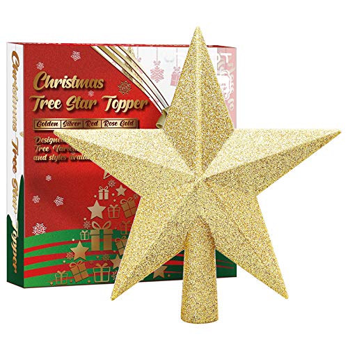 URATOT Mini Glitzernde Weihnachtsstern Treetop Weihnachtsschmuck Holiday Treetop Shatterproof Star-Ornament für Weihnachtsbaumdekoration während der Feiertage. von URATOT