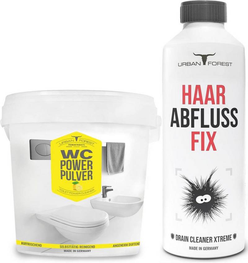 URBAN FOREST SPARSET Rohrreiniger Abflussreiniger 1000ml + WC Schaum Reiniger 1Kg Badreiniger (2-St. Abflussreiniger 1000ml + WC Schaum Reiniger 1Kg) von URBAN FOREST