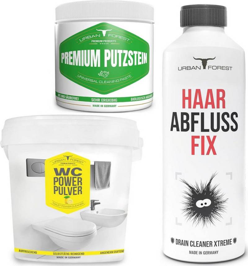 URBAN FOREST SPARSET WC Pulver + Abflussreiniger + Putzstein Badreiniger (3-St) von URBAN FOREST