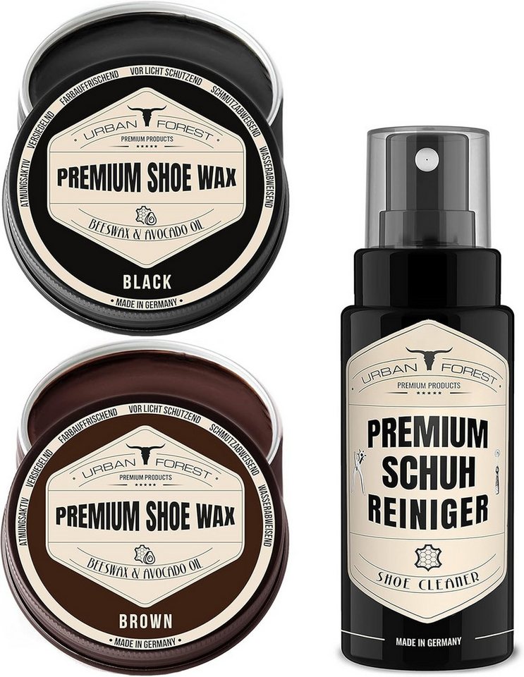 URBAN FOREST Schuhcreme Schuhwachs Braun mit Bienenwachs & Avocado-Öl 150ml Schuhcreme von URBAN FOREST