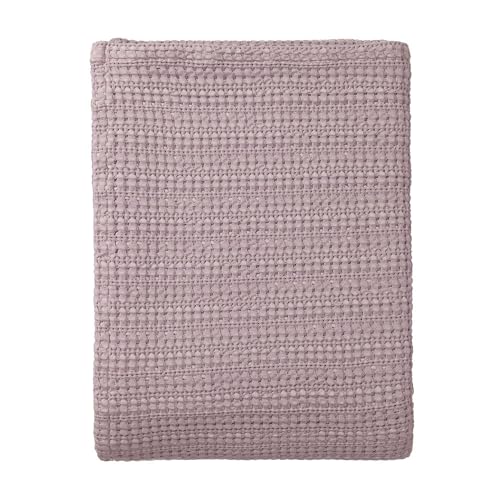 URBANARA Anadia Tagesdecke 220x240 cm I 100% Baumwolle (BCI) Made in Portugal Weich & Atmungsaktiv I Sofa & Bett-Überwurf Couchdecke Wohndecke Kuscheldecke Plaid Bedspread Oeko Tex 100 I Helles Mauve von URBANARA