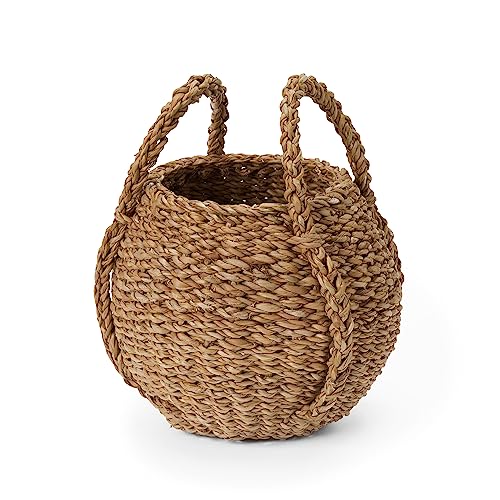 URBANARA Bauchiger Aufbewahrungskorb Kasba - handgeflochtenes Design, 100% unbehandeltem Seegras, 16x20 cm, Rustikaler Stauraum für Bad, Schlafzimmer - Körbchen geflochten, Storage Basket von URBANARA