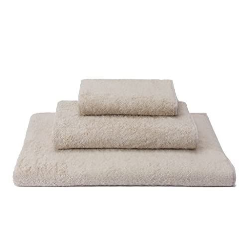 URBANARA Handtuch Torroal 70x140 cm, 70% Tencel & 30% Baumwolle, Schlichtes Design, saugfähig & weich, Schadstofffrei Duschtuch Badetuch - Natur von URBANARA