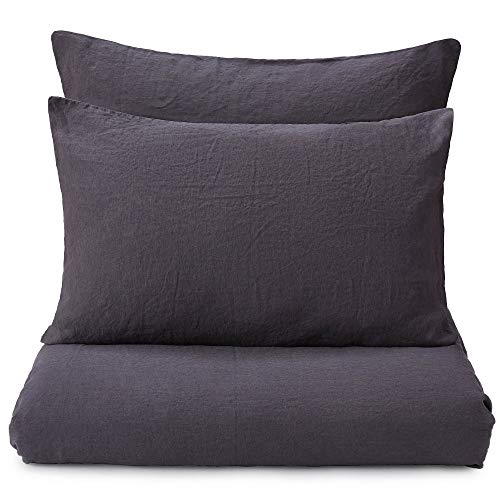 URBANARA Leinen-Bettdeckenbezug Mafalda 100% Leinen, Dunkelgrau, 1 Bettbezug – 200cm x 200cm, nur Bettdeckenbezug URBANARA Leinen-Bettdeckenbezug Mafalda 100% Leinen, Dunkelgrau, 1 Bettbezug – 200cm x 200cm, nur Bettdeckenbezug von URBANARA