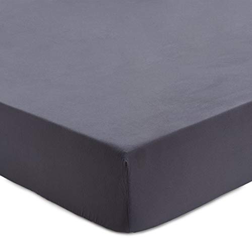 URBANARA Premium Flanell Spann-Bettlaken Montrose 160x200 cm - 100% Baumwolle, Standard 100 by Oeko Tex Zertifiziert, Feinbiber Spannbetttuch, Matratze bis 25 cm Höhe, Grau von URBANARA