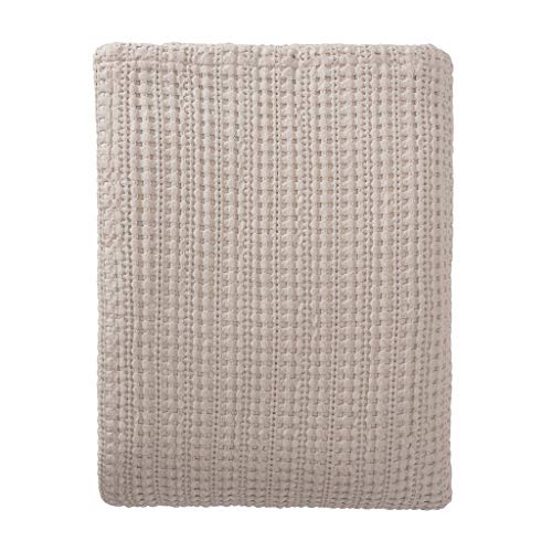 URBANARA Tagesdecke/Plaid Anadia – 100% Reine Baumwolle – weiche Decke als Bettüberwurf oder Kuscheldecke im Wohnzimmer, Schlafzimmer, Garten oder auf dem Balkon – Jacquard-Bindung - Natur von URBANARA