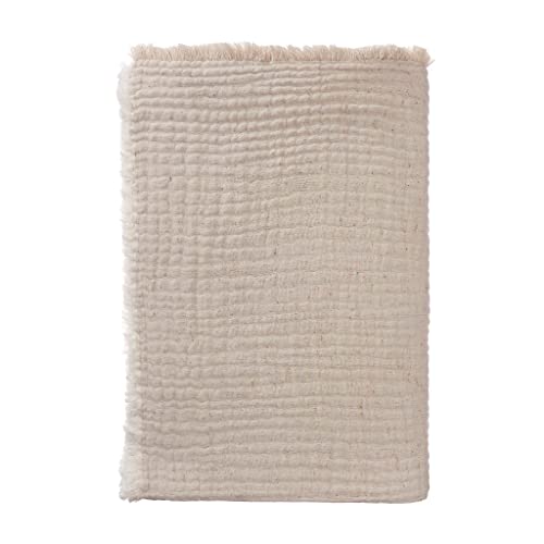 URBANARA Tagesdecke/Plaid Cousso 240x265 cm - 75% Baumwolle & 25% Recyceltes Polyester - Ideal als Bettüberwurf Kuscheldecke für Einzel- und Doppelbett - Natur von URBANARA