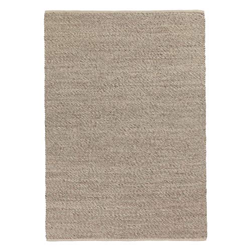 URBANARA Teppich Kesar Wollteppich aus 75% Wolle und 25% Baumwolle, handgewebt, Höhe 20 mm, 170 x 240 cm, Creme & Grau & Sand von URBANARA