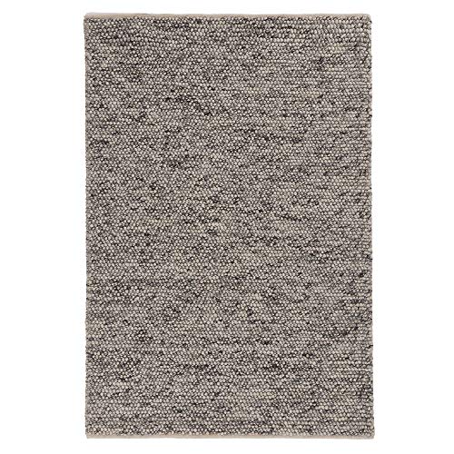 URBANARA Woll-Teppich Ravi 200x300 cm, Eierschale-Grau - Handgewebt, Skandinavisches Landhaus Design mit grober Struktur, Wohnzimmer Esszimmer Schlafzimmer, 70% Schurwolle von URBANARA