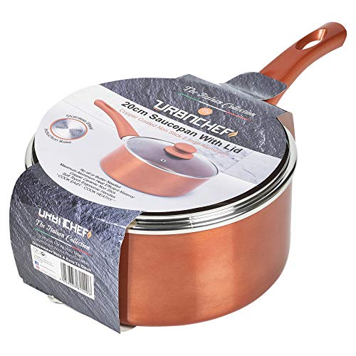 URBN-CHEF Keramik-Kupfer-Stahl-Induktions-Kochtöpfe, Kochtöpfe, Kochgeschirr mit Deckel 20cm Sauce Pan With Lid von URBN-CHEF