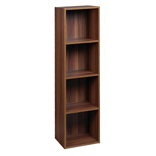 URBN Living® 1, 2, 3, 4 Etagen Holzregal Bücherregal Aufbewahrung Holz Regal, Braun (Teak), 4 Ablagefächer von URBNLIVING