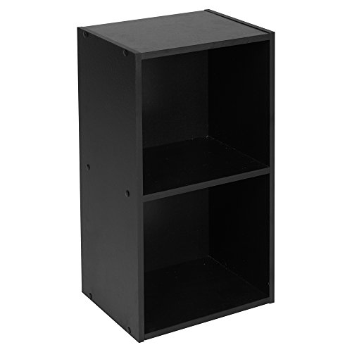 Urbn Living® Holzregal / Bücherregal - 1, 2, 3, 4 Ablagen Modern 2 Ablagefächer Schwarz von URBNLIVING