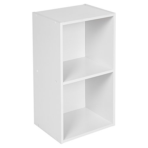 URBN Living® 1, 2, 3, 4 Etagen Holzregal Bücherregal Aufbewahrung Holz Regal, weiß, 2 Ablagefächer von URBNLIVING