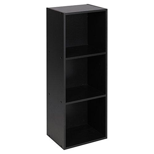 Urbn Living® Holzregal / Bücherregal - 1, 2, 3, 4 Ablagen Modern 3 Ablagefächer Schwarz von URBNLIVING