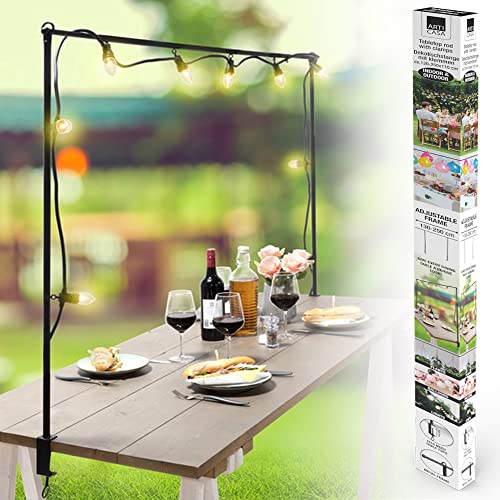 Adjustable Black Metal Over Table Hanging Rack Rail Pole Rod Frame Clamp for Balloons Flowers Lights and Other Decorations von URBNLIVING