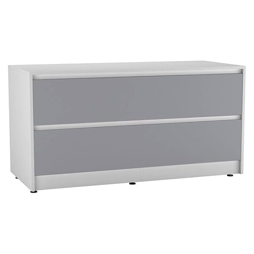 URBNLIVING 120 cm breiter Kommode mit 4 Schubladen, Schlafzimmerschrank mit versteckten zwei Schubladen, moderner Sideboard-Organizer mit geräumiger Oberfläche, freistehende Flur- oder Wohnzimmermöbel von URBNLIVING