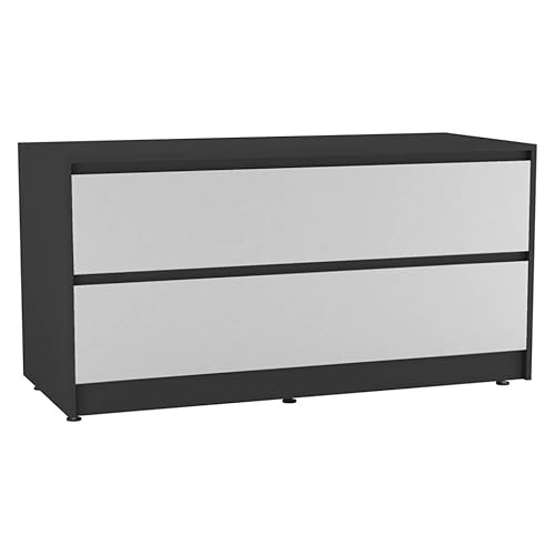 URBNLIVING 120 cm breiter Kommode mit 4 Schubladen, Schlafzimmerschrank mit versteckten zwei Schubladen, moderner Sideboard-Organizer mit geräumiger Oberfläche, freistehende Flur- oder Wohnzimmermöbel von URBNLIVING