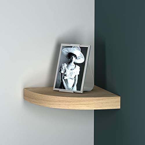 URBNLIVING 3 x schwebende Holz-Wandmontage, Eckregal, Ausstellungseinheit (Eiche) von URBNLIVING