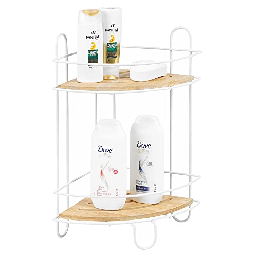 URBNLIVING Bambus-Duschregal, Badezimmer-Regal, Aufbewahrungs-Organizer, 2 Etagen, Saugnapf (2 Etagen, freistehend) von URBNLIVING