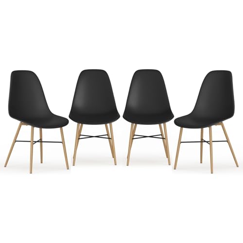 URBNLIVING Esszimmerstuhl 4er oder 6er Set - Modernes skandinavisches Design mit ergonomischem Komfort, Holzoptik Metallbeine & Gummikappen - Langlebige, einfach zu montierende Stühle für Esszimmer von URBNLIVING