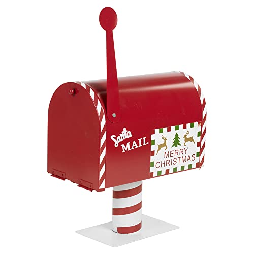 URBNLIVING Merry Christmas Briefkasten, Metall, Weihnachtsmann, Rot und Weiß von URBNLIVING