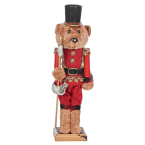 URBNLIVING Teddybär, Nussknacker, Solider in Uniform, Dekoration, Ornament, Statue, Geschenk, Heimdekoration (38 cm) von URBNLIVING