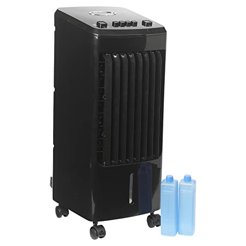 URBNLIVING Tragbarer Luftkühler AC Ventilator Conditioner Lüftungsgerät auf Rollen mit 2 Kühlakkus Schwarz von URBNLIVING
