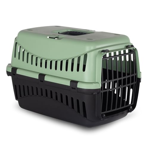 URBNLIVING Transportbox für Hunde und Katzen aus Kunststoff, robuste und leichte Reisebox mit sicherem Schloss und Belüftung, leicht zu reinigende Hundehütte für Welpen, Kätzchen und kleine Haustiere von URBNLIVING