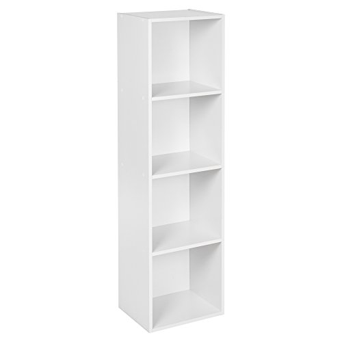URBN Living® 1, 2, 3, 4 Etagen Holzregal Bücherregal Aufbewahrung Holz Regal, weiß, 4 Ablagefächer von URBNLIVING