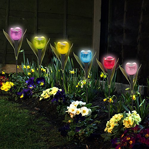 Urbnliving LED-Gartenlampe, solarbetrieben, Tulpenform, 6er Pack Urbnliving LED-Gartenlampe, solarbetrieben, Tulpenform, 6er Pack von URBNLIVING