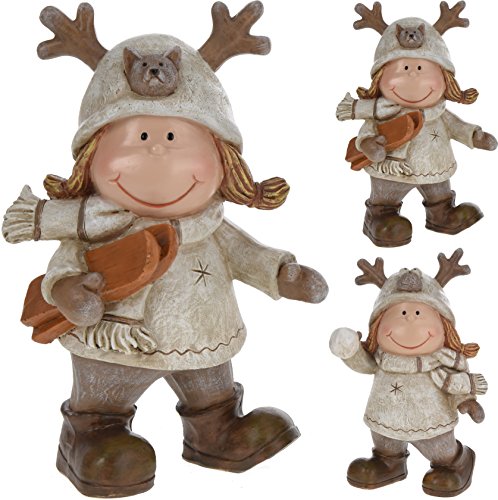 Winterkinder Schneekinder 16 cm im 2er Set von URBNLIVING