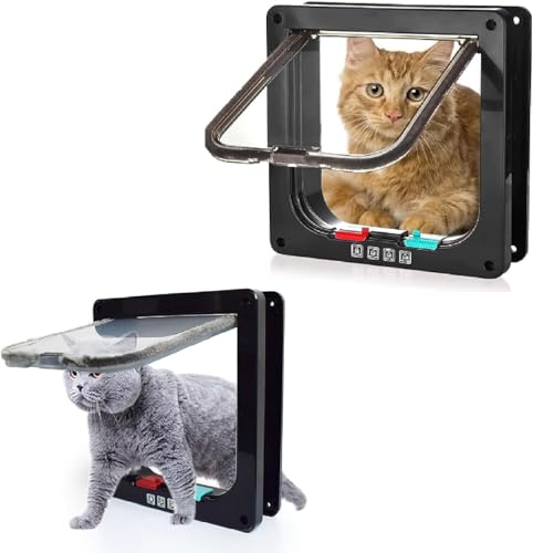 URCHUZE Große Katzenklappe, XL Hundeklappe 4 Wege Magnet, Wetterfeste Katzentür für Haustiere mit einem Umfang <63 cm von URCHUZE