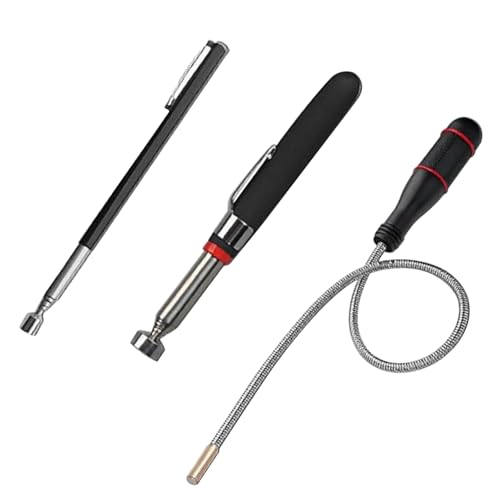 3 Stück Magnetstab Teleskop, Werkzeug Flexibler Magnetheber, Tragbares Biegbares Magnetgreifer, Ausziehbar Magnetstabgreifer, Teleskopmagnet Stabmagnet, Extra Stark (2LB 3LB 5LB) von URCheers
