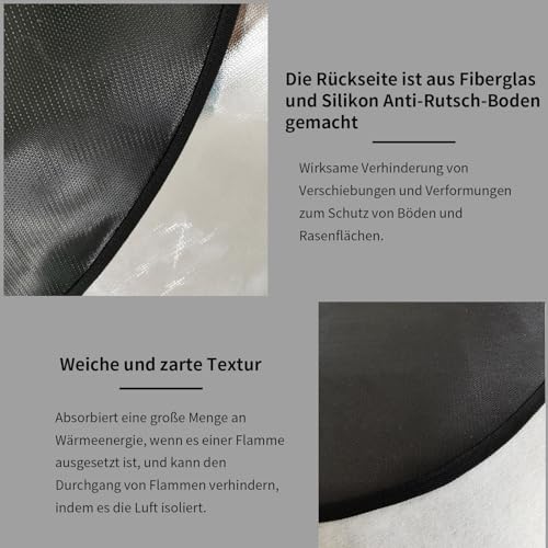 Funkenschutzplatte, Feuerfeste Kaminmatte, Dauerhaft Kamin Matte, Feuerfeste Matte, Halbrunde Funkenschutzplatte für Kaminofen, Flammhemmender für Brände im Innen- und Außenbereich (122 * 76cm) von URCheers