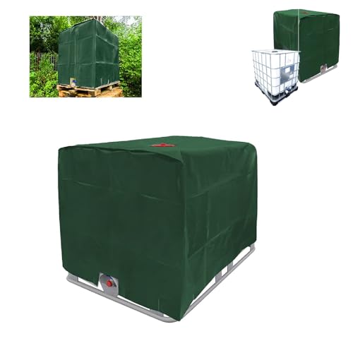 IBC Wasserdichte Abdeckung, IBC Tank Abdeckung, Abdeckplane für Wassertank 1000L, Abdeckplane Schutzhülle Schutzhaube Schutzplane Geeignet für IBC Tank Behälter Container Regenwassertank (Grün) von URCheers