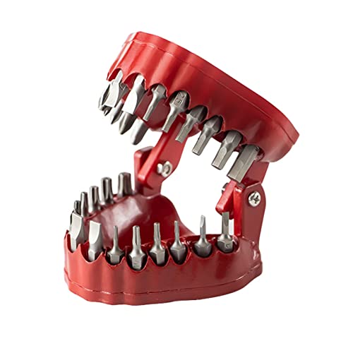 Prothesen Bohrer Bit Halter, Schraubendreher Sechskant Bit Organizer, Passend und Antriebs Bit Adapter für Zähne Modell Zahnbohrerbohrerhalter (Rot) von URCheers