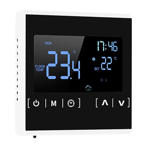 Raumthermostat, 220V Mechanischer Intelligenter Programmierbarer Thermostat, Temperaturregler Klimaanlage und Fußbodenheizung, Ofenthermostat mit LCD-Display, APP-Steuerung (2, Weißer Rand) von URCheers