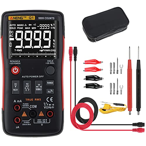 URCheers True RMS Keine Batterie Digital Multimeter Electrical Tester-ANENG Q1 Digital Multimeter DC/AC Spannung Amperemeter Frequenz Strom Ohm Tester-Multimeter Button 9999 Counts von URCheers